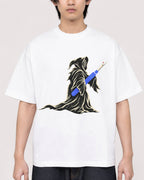 Mockup Boxy Heavyweight Tee White male close-up 11