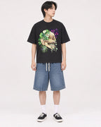 Mockup Boxy Heavyweight Tee Black male full-body 11