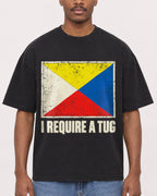 Mockup Boxy Heavyweight Tee Black male close-up 14