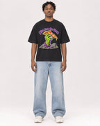 Mockup Boxy Heavyweight Tee Black male full-body 05