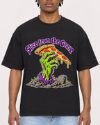 Mockup Boxy Heavyweight Tee Black male close-up 05