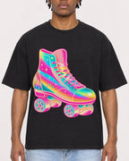 Mockup Boxy Heavyweight Tee Black male close-up 05