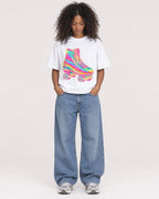 Mockup Boxy Heavyweight Tee White female full-body 05