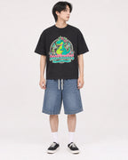 Mockup Boxy Heavyweight Tee Black male full-body 11