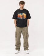 Mockup Boxy Heavyweight Tee Black male full-body 08