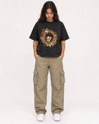 Mockup Boxy Heavyweight Tee Black female full-body 06
