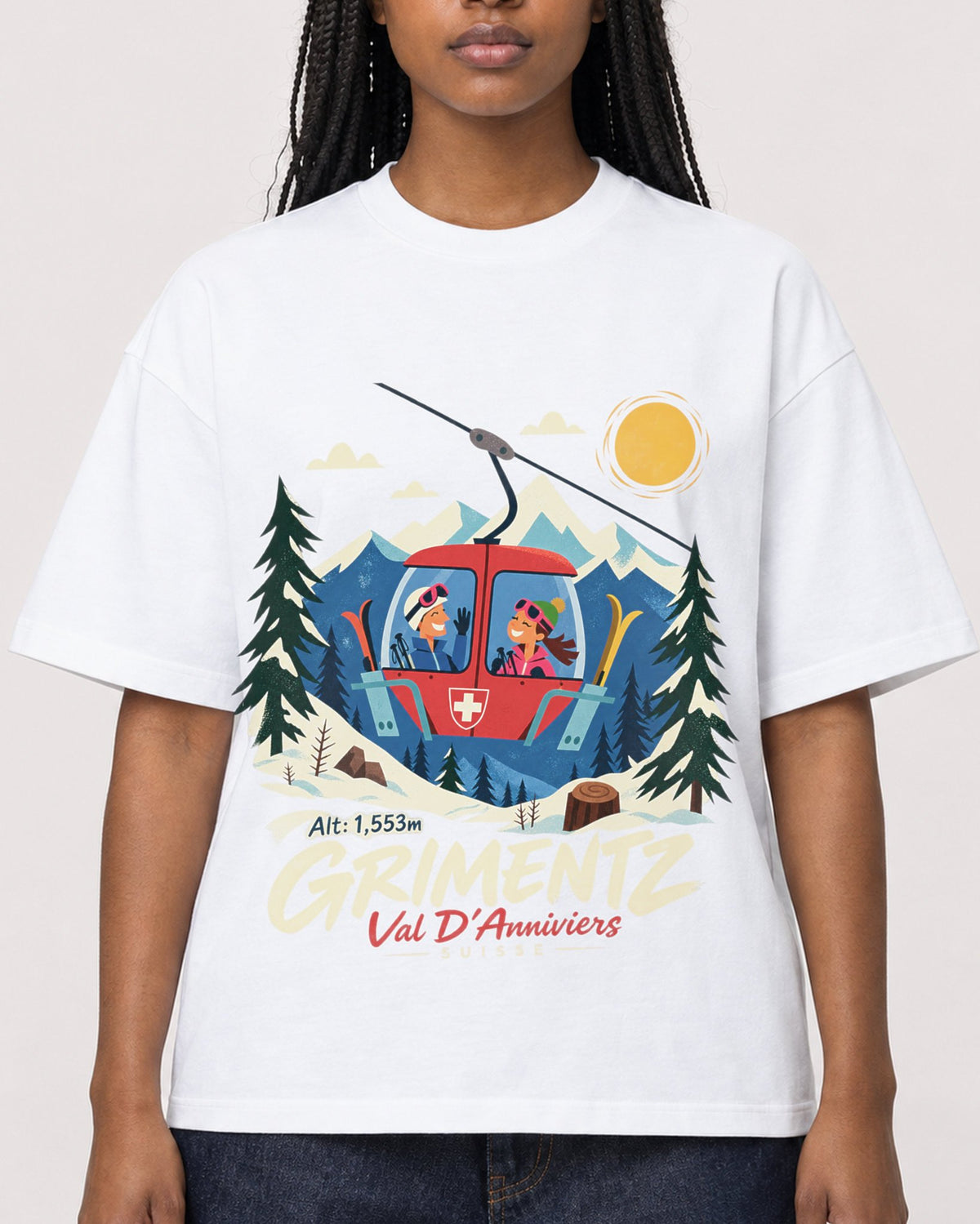 Mockup Boxy Heavyweight Tee White female close-up 04