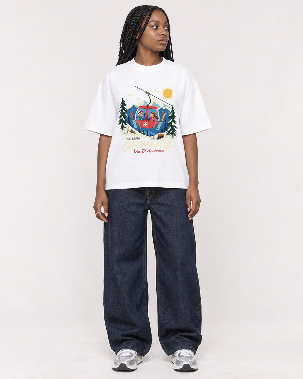 Mockup Boxy Heavyweight Tee White female full-body 04