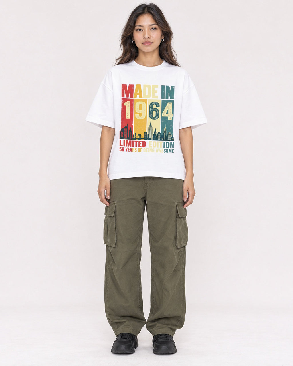 Mockup Boxy Heavyweight Tee White female full-body 02