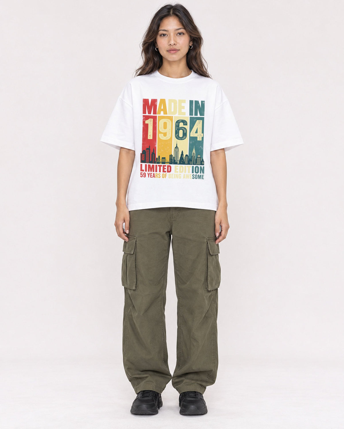 Mockup Boxy Heavyweight Tee White female full-body 02