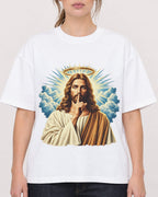 Mockup Boxy Heavyweight Tee White female close-up 29