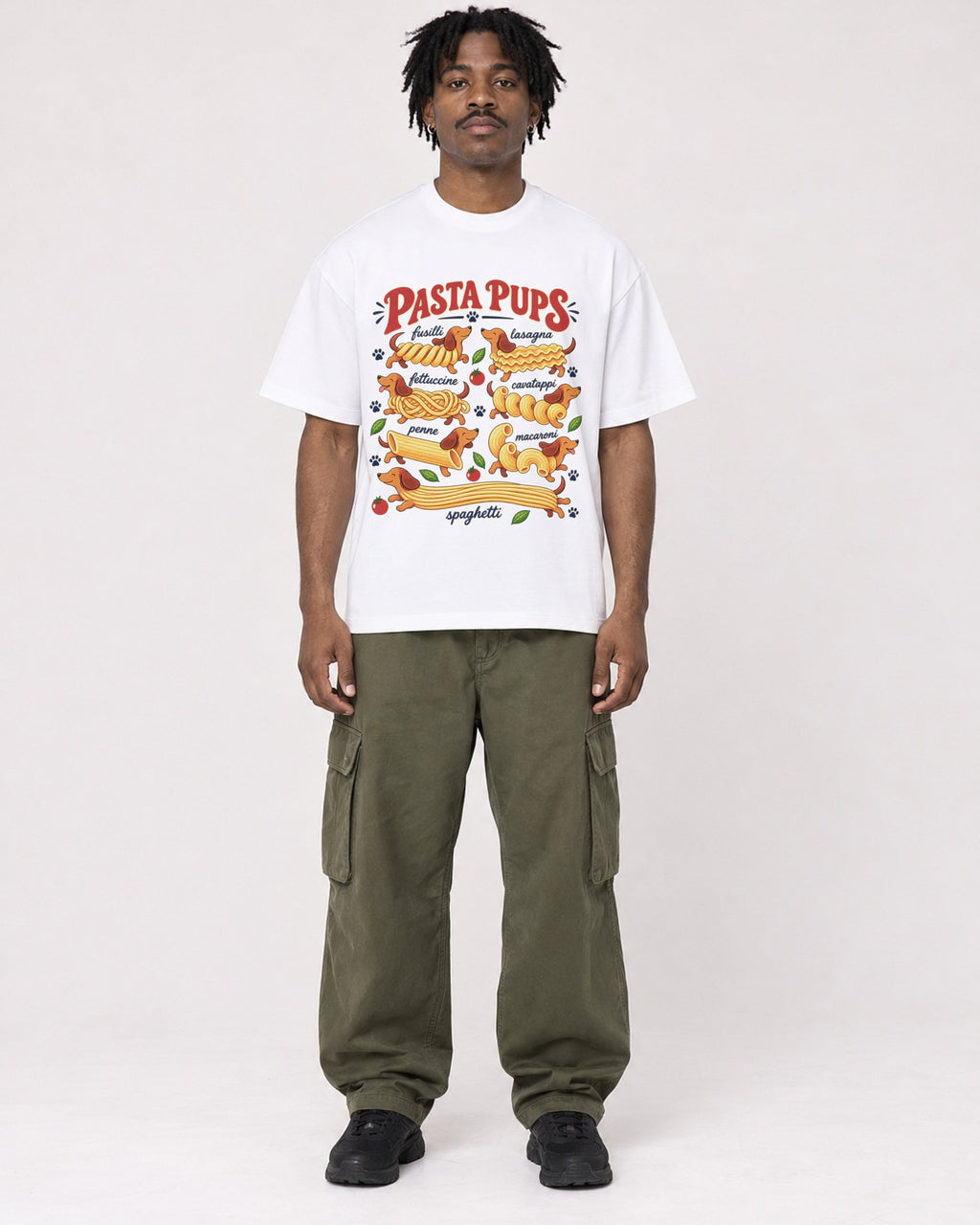 Mockup Boxy Heavyweight Tee White male full-body 04
