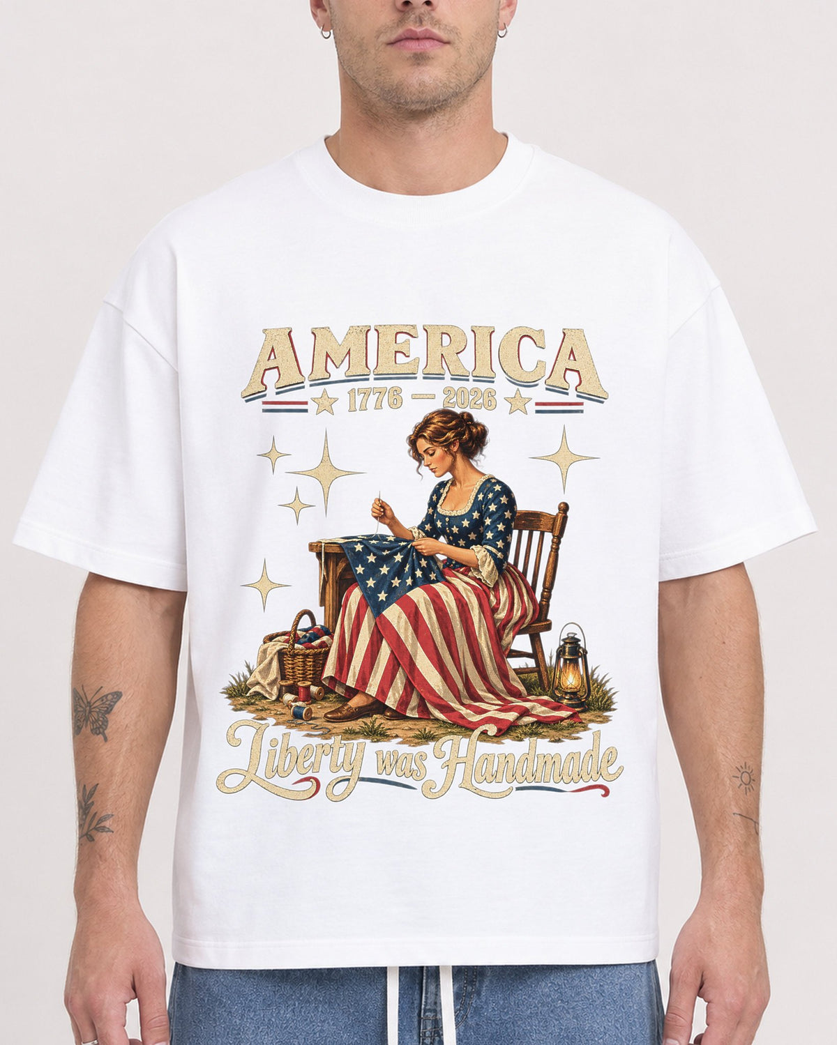 Mockup Boxy Heavyweight Tee White male close-up 18