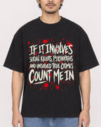 Mockup Boxy Heavyweight Tee Black male close-up 02