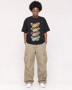 Mockup Boxy Heavyweight Tee Black female full-body 14