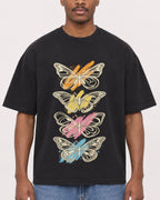 Mockup Boxy Heavyweight Tee Black male close-up 14