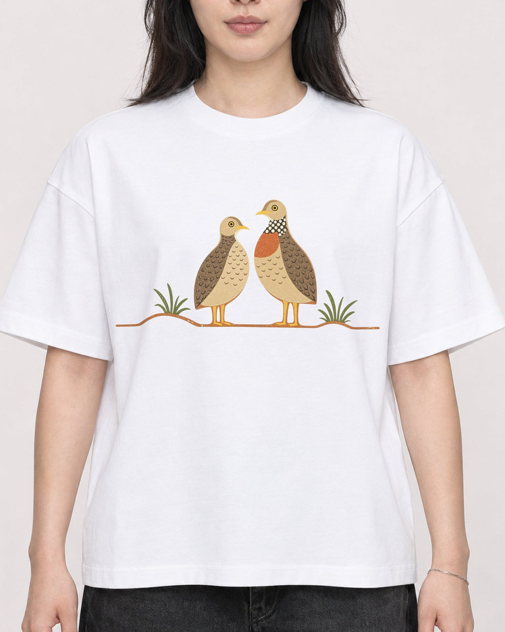 Mockup Boxy Heavyweight Tee White female close-up 13