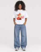 Mockup Boxy Heavyweight Tee White female full-body 05
