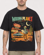 Mockup Boxy Heavyweight Tee Black male close-up 48