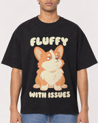 Mockup Boxy Heavyweight Tee Black male close-up 10