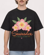 Mockup Boxy Heavyweight Tee Black male close-up 09