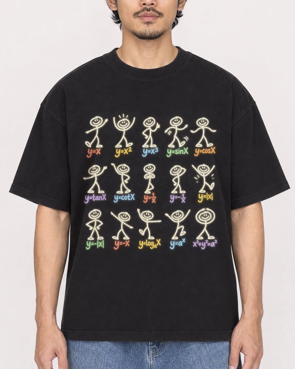 Mockup Boxy Heavyweight Tee Black male close-up 02