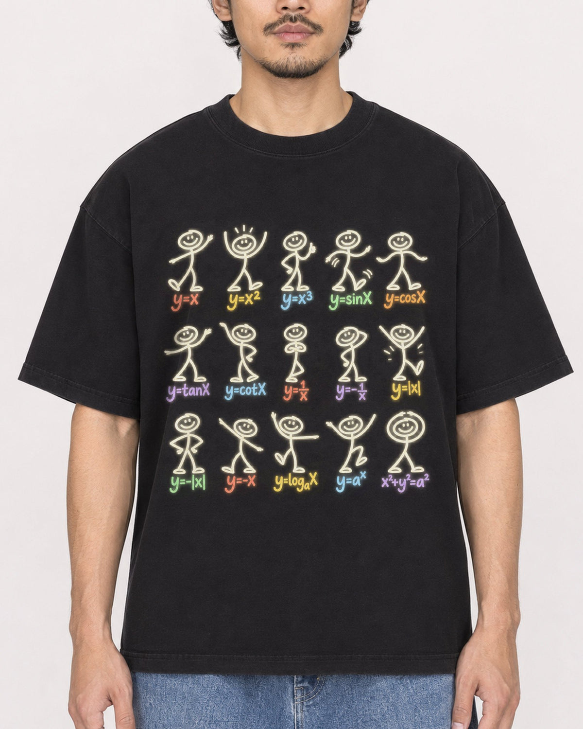 Mockup Boxy Heavyweight Tee Black male close-up 02