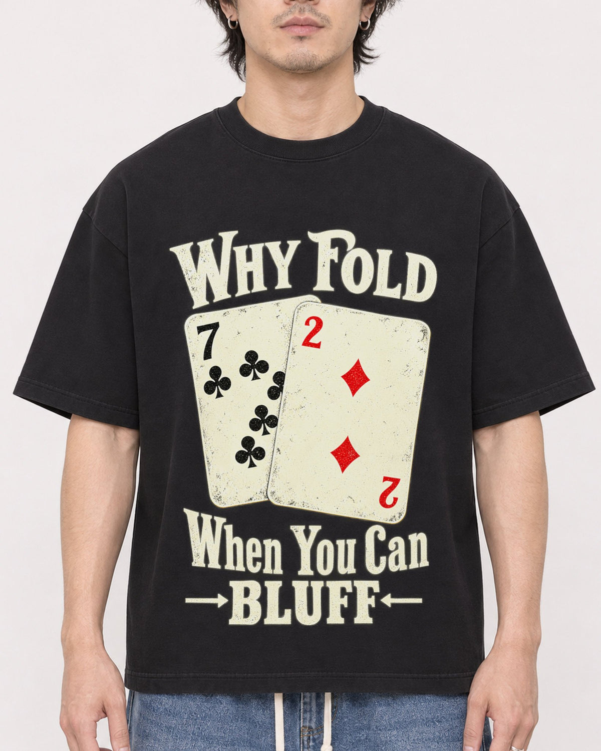 Mockup Boxy Heavyweight Tee Black male close-up 03