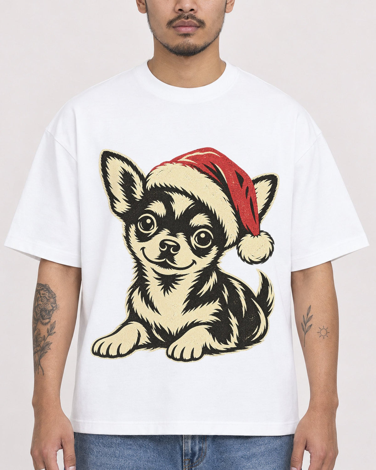 Mockup Boxy Heavyweight Tee White male close-up 12