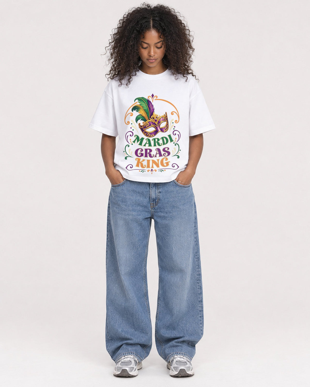 Mockup Boxy Heavyweight Tee White female full-body 05