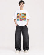 Mockup Boxy Heavyweight Tee White female full-body 23