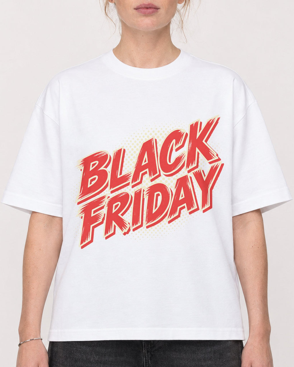 Mockup Boxy Heavyweight Tee White female close-up 28