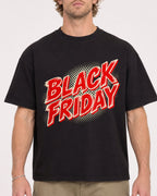 Mockup Boxy Heavyweight Tee Black male close-up 28