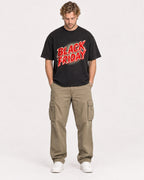 Mockup Boxy Heavyweight Tee Black male full-body 28