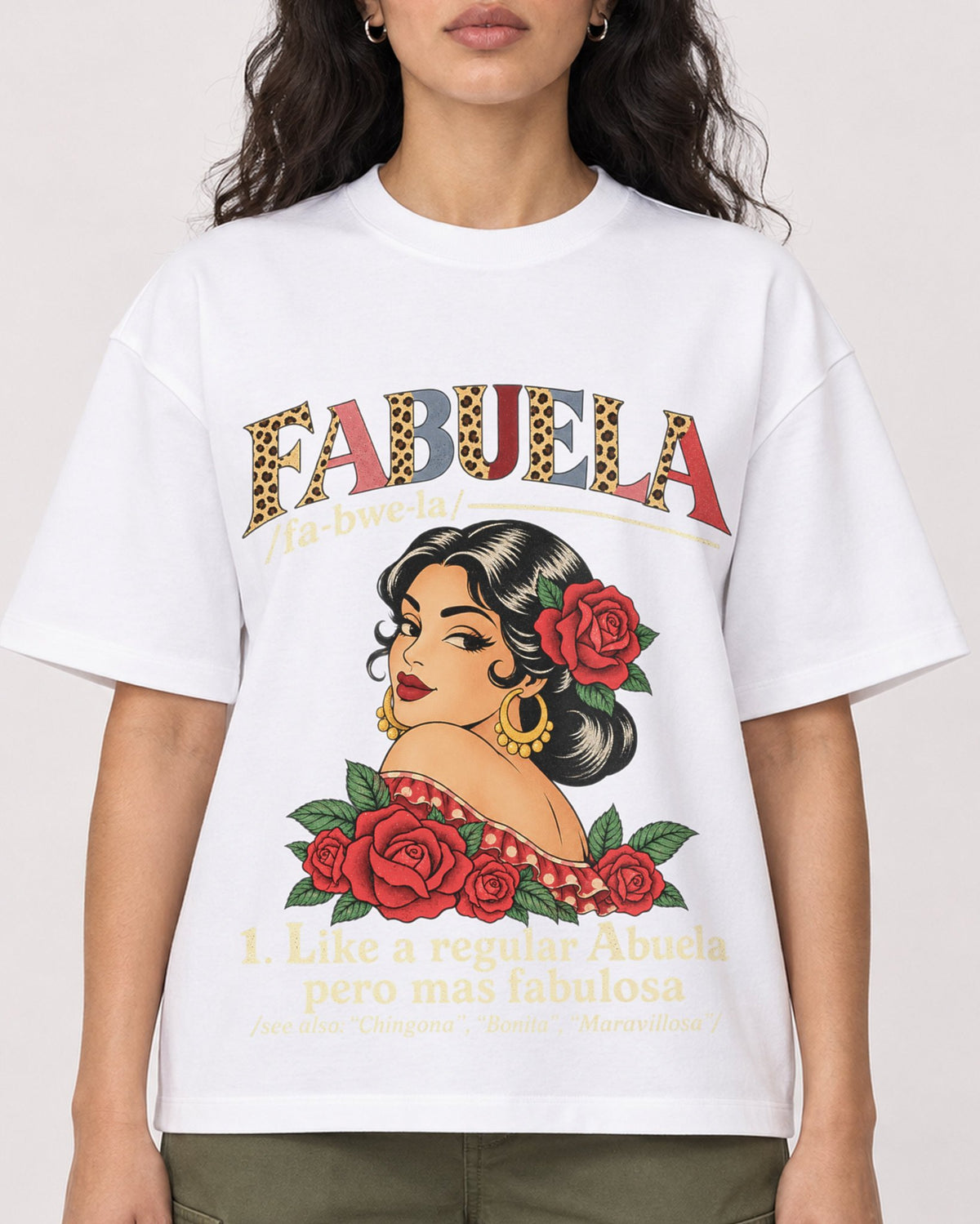 Mockup Boxy Heavyweight Tee White female close-up 07