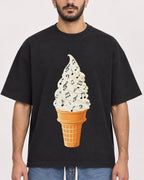 Mockup Boxy Heavyweight Tee Black male close-up 07