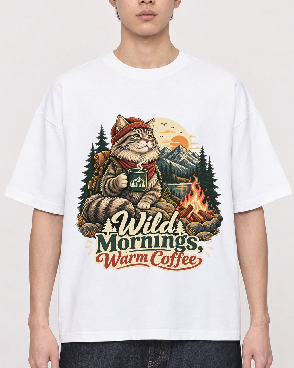 Mockup Boxy Heavyweight Tee White male close-up 01