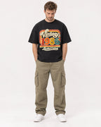 Mockup Boxy Heavyweight Tee Black male full-body 08