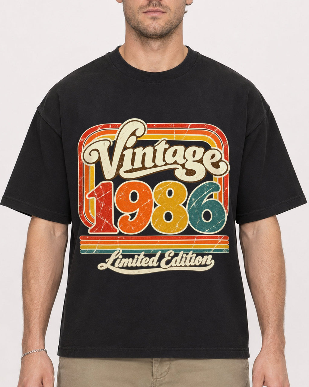 Mockup Boxy Heavyweight Tee Black male close-up 08