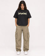 Mockup Boxy Heavyweight Tee Black female full-body 06