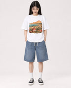 Mockup Boxy Heavyweight Tee White female full-body 01