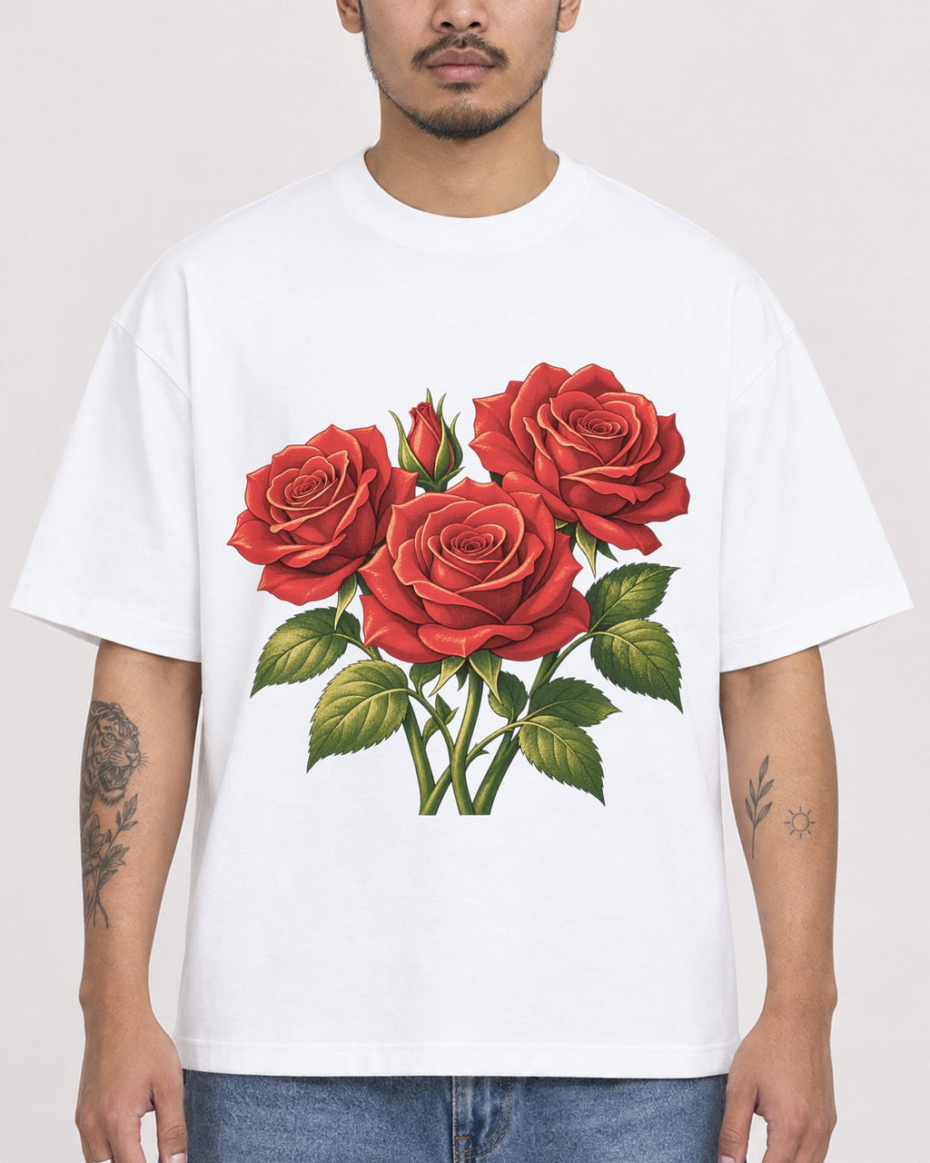 Mockup Boxy Heavyweight Tee White male close-up 12