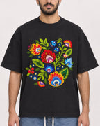Mockup Boxy Heavyweight Tee Black male close-up 07