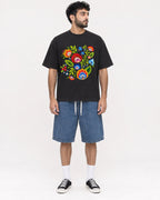Mockup Boxy Heavyweight Tee Black male full-body 07