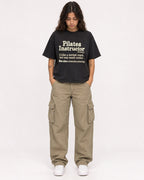 Mockup Boxy Heavyweight Tee Black female full-body 06