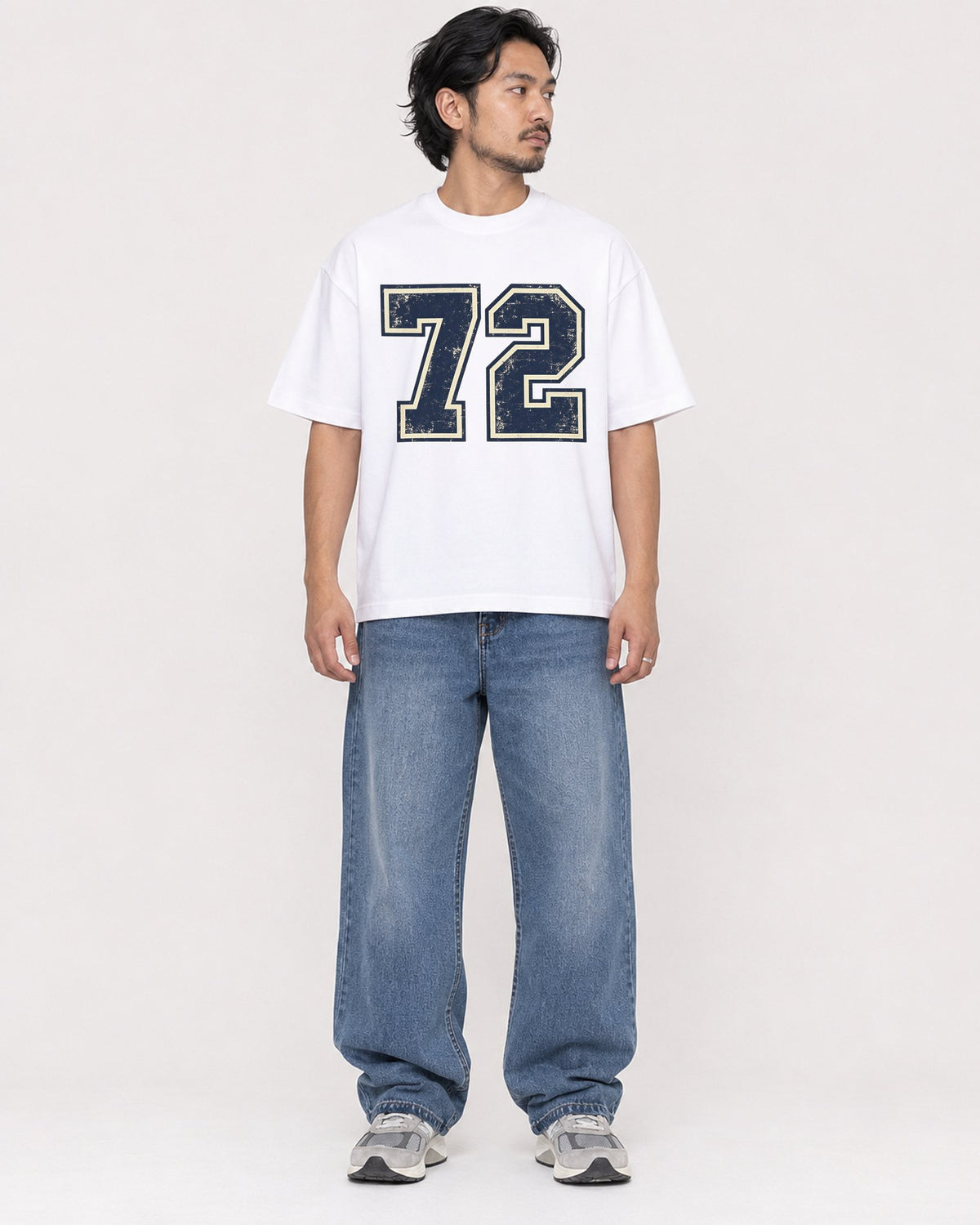 Mockup Boxy Heavyweight Tee White male full-body 22