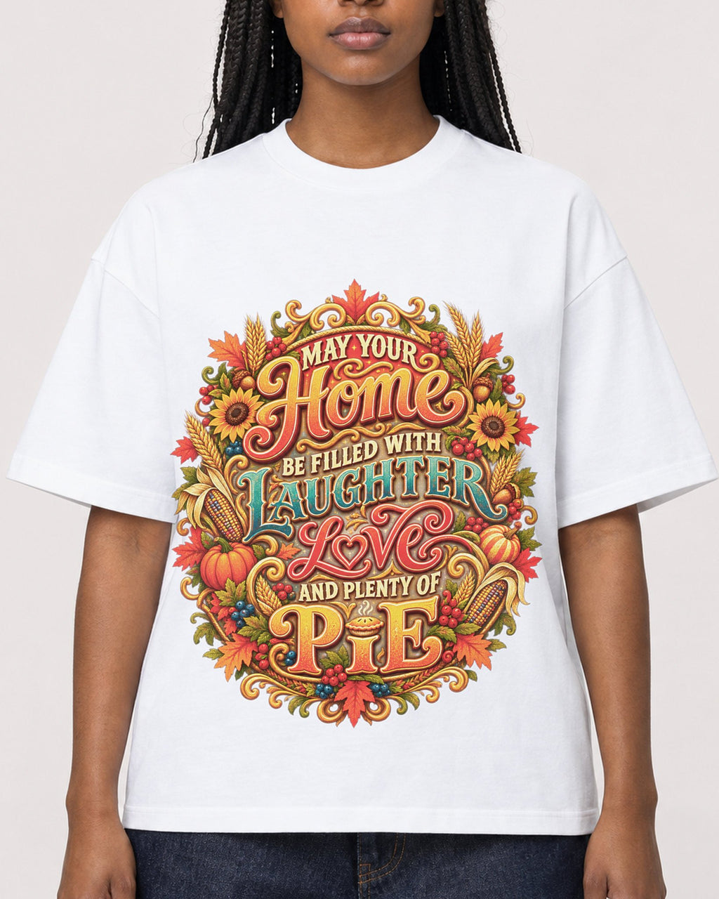 Mockup Boxy Heavyweight Tee White female close-up 04