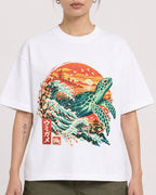 Mockup Boxy Heavyweight Tee White female close-up 12