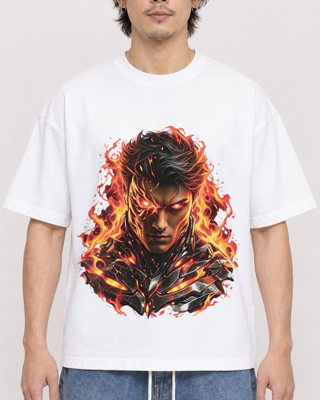 Mockup Boxy Heavyweight Tee White male close-up 03