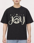 Mockup Boxy Heavyweight Tee Black male close-up 01